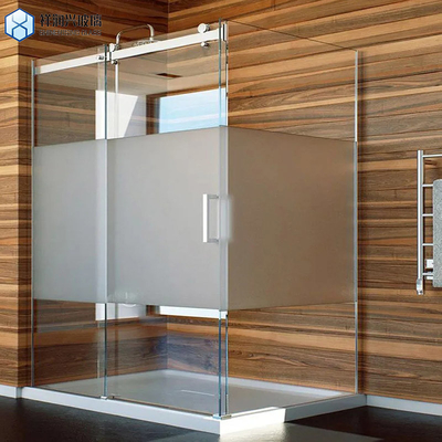 Porta del bagno in vetro a fiocco senza cornice con strati stratificati e tecnica del pannello doccia