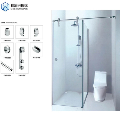 Disegno senza cornice su richiesta Tempered Glass porta scorrevole doccia per bagno