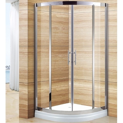 Porta scorrevole in acciaio inossidabile temperata a quattro lati in vetro per bagno a Dubai