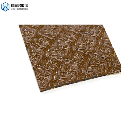 8 mm vetro a disegno marrone luccicante pioggia/diamante/acqua vetro decorativo 1830*2440