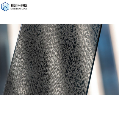 Vetro a modello in rilievo decorativo nero trasparente temperato per decorazioni personalizzate