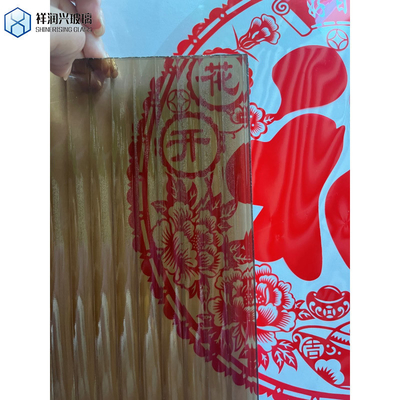 Vetro decorativo con disegni a piombo in bronzo blu verde chiaro con disegno di punti piovosi