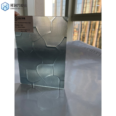 Modello di punteggi di pioggia stile 3-8mm Grigio Mappa modellato vetro figurato con personalizzazione