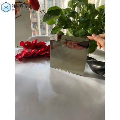 Flat Polished Edge 1mm-6mm Tinted Colored Silver Aluminum Glass Mirror Personalizzazione