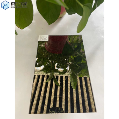 Cornice decorativa per pareti in oro antico specchiera piastrelle e tavoli di vetro per spazi commerciali