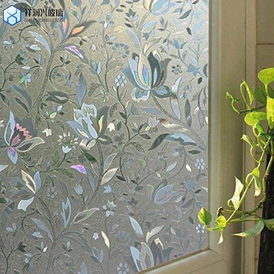 Porta doccia in vetro temperato con disegno Karatachi in bronzo e fogli a disegno