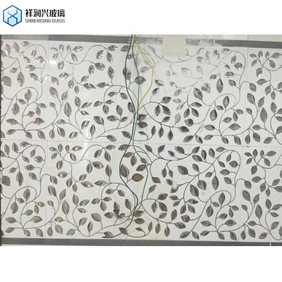 Porta doccia in vetro temperato con disegno Karatachi in bronzo e fogli a disegno