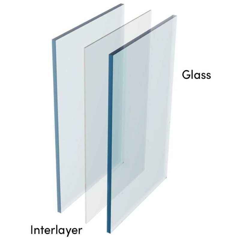 PVB Sgp Vetro laminato temperato 6.38mm 8.38mm 10.38mm 12.38mm Spessore e dimensioni