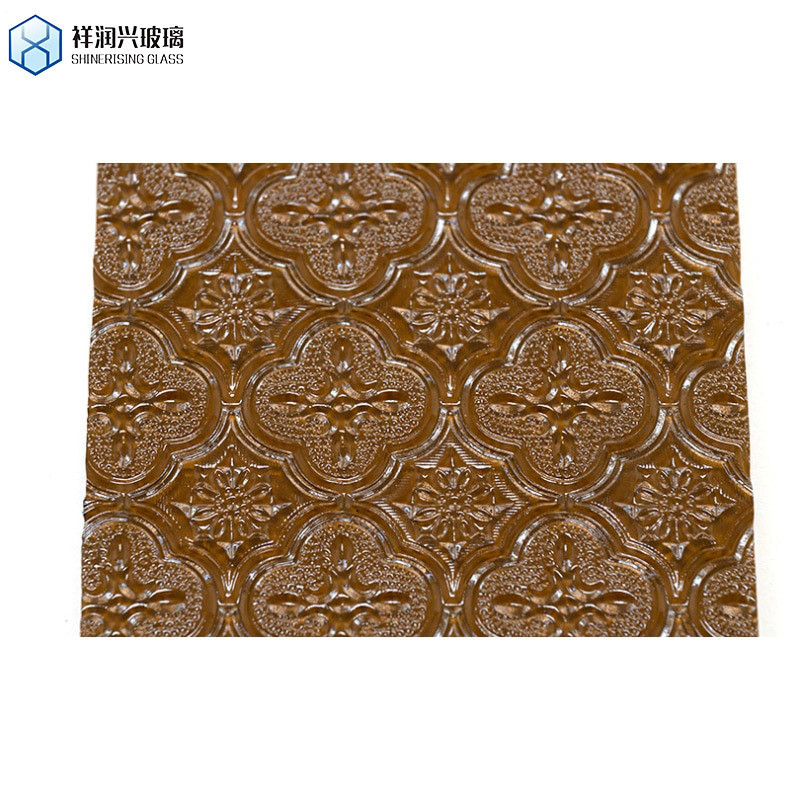 3mm-8mm Chiaro e colorato Qingdao wired pattern glass per la costruzione di vetro in rilievo marrone