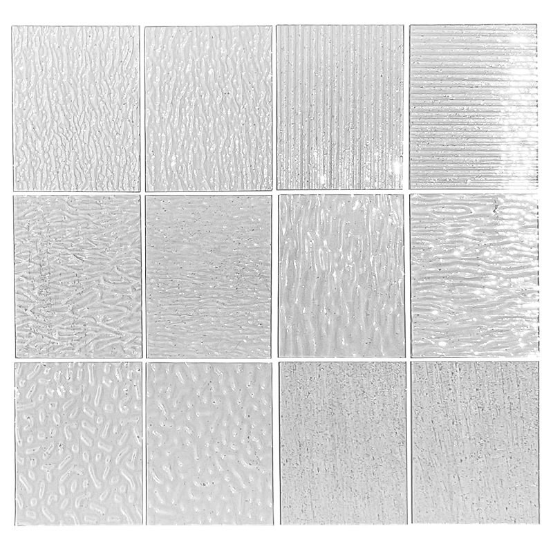Moru Fluted Spotswood Rainbow Cathedral Satinlite Oceanic Aqualite Pattern Tessurato Vetro cablato per 5