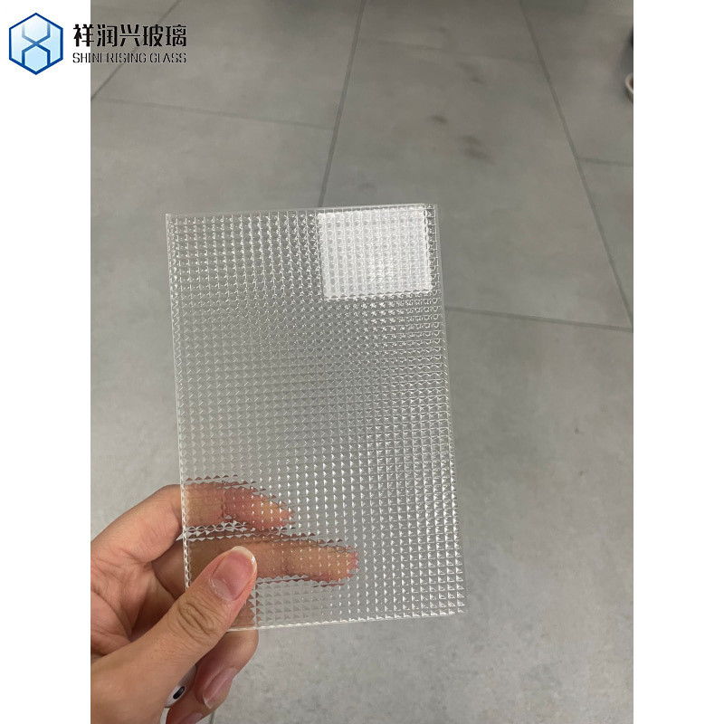 4mm Moru Flora Millenium Wave Diamond Rain Water Cube Low Iron Tempered Grade Patterned Glass per finestra
